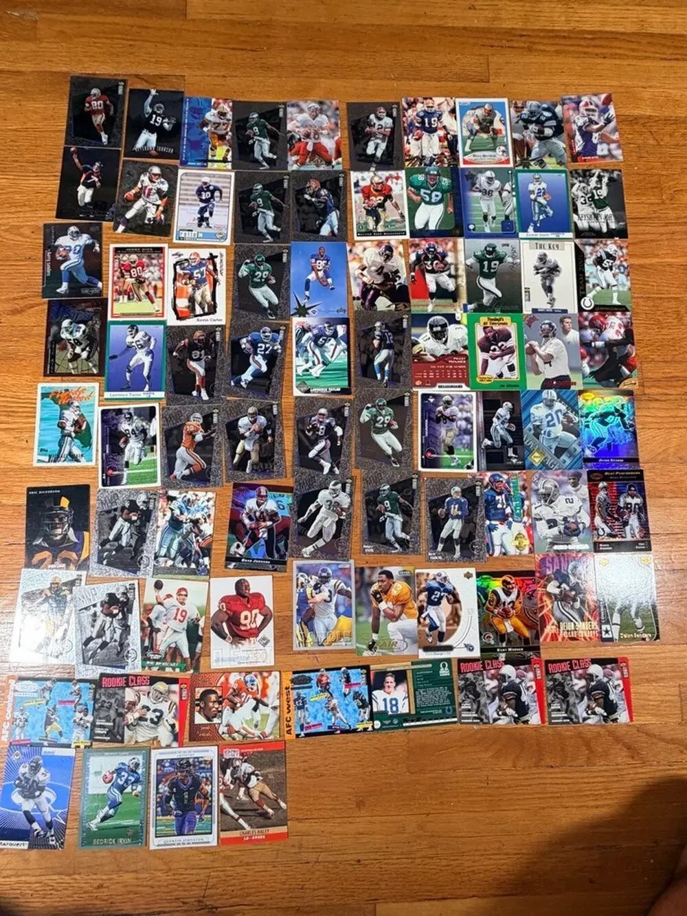 80+ Football Card Lot NFL Stars Rookies Inserts 1990s 2000s Mixed Brands